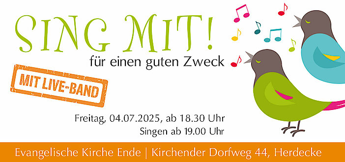 Einladungskarte zu SING MIT 